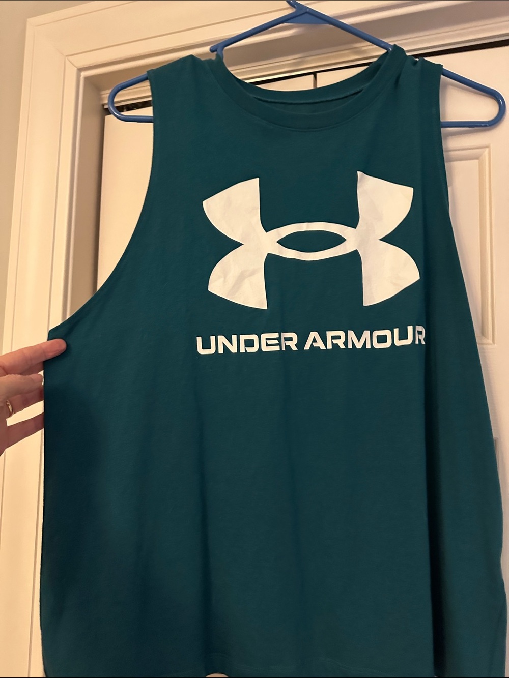 Under Armour Teal Sleeveless Logo Tank - Picture 2 of 4